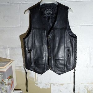 Leatherking Vest Biker Style Mens Size 42 Nice Condition